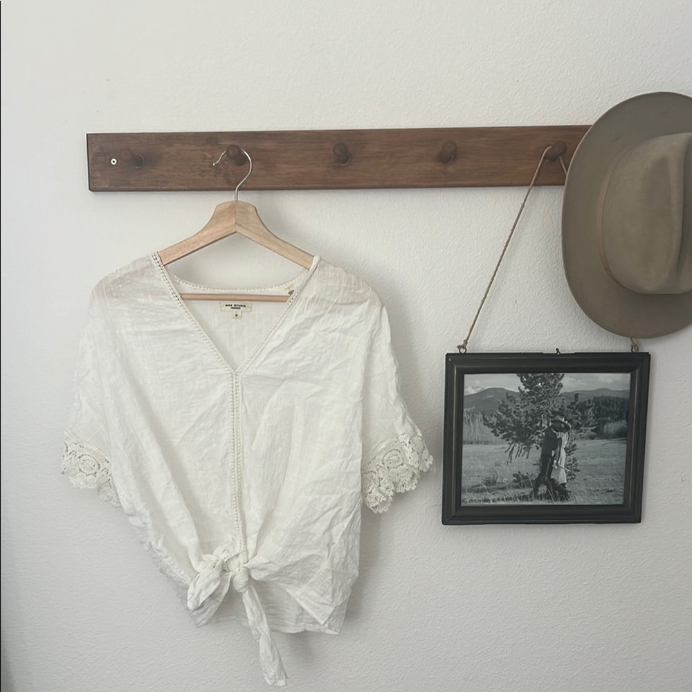 Chic White Blouse with Lace Details